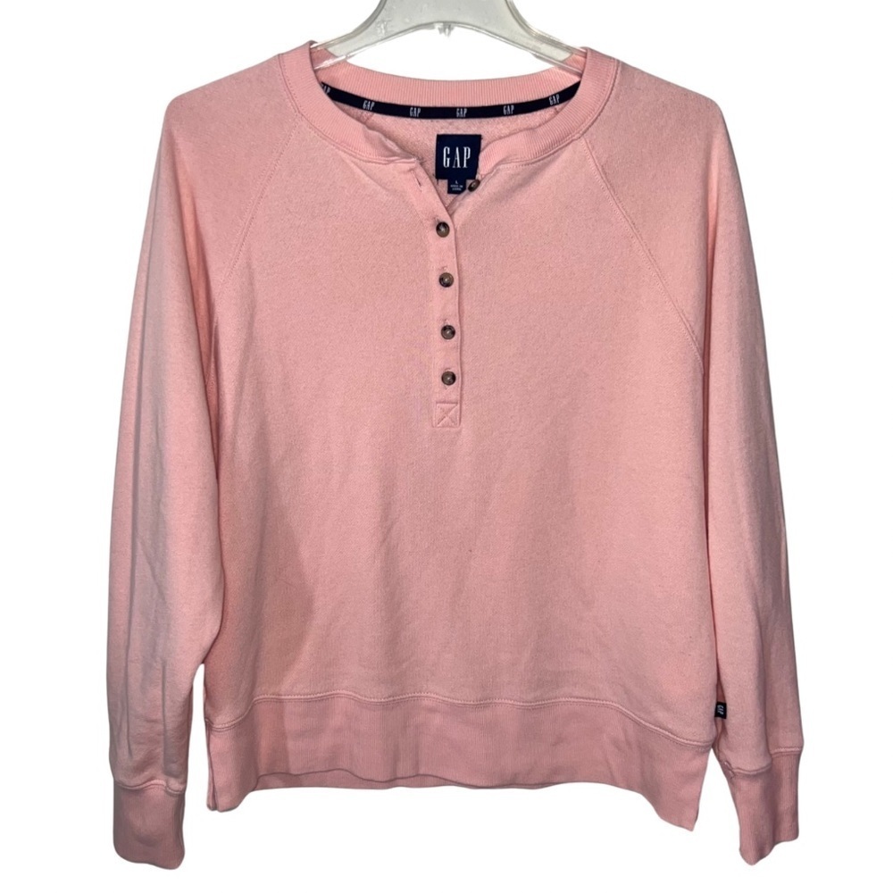GAP Henley Sweatshirt Pink Women’s Size Large